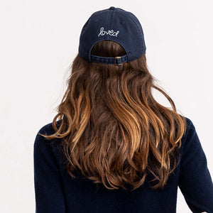 Baseball Hat Heart Patch - Indigo/White