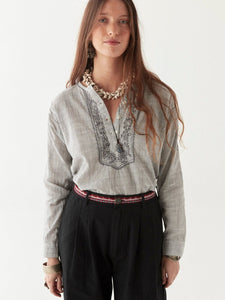 Cas Blouse - Blue Stripes