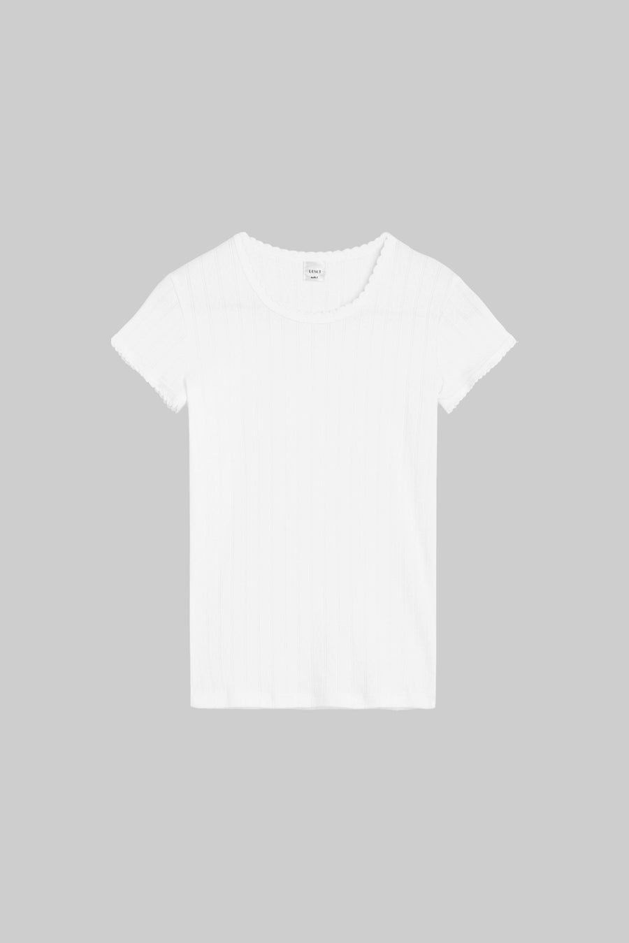 Pointelle Slim Fit Tee - White