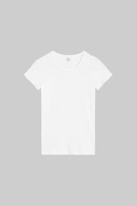 Pointelle Slim Fit Tee - White