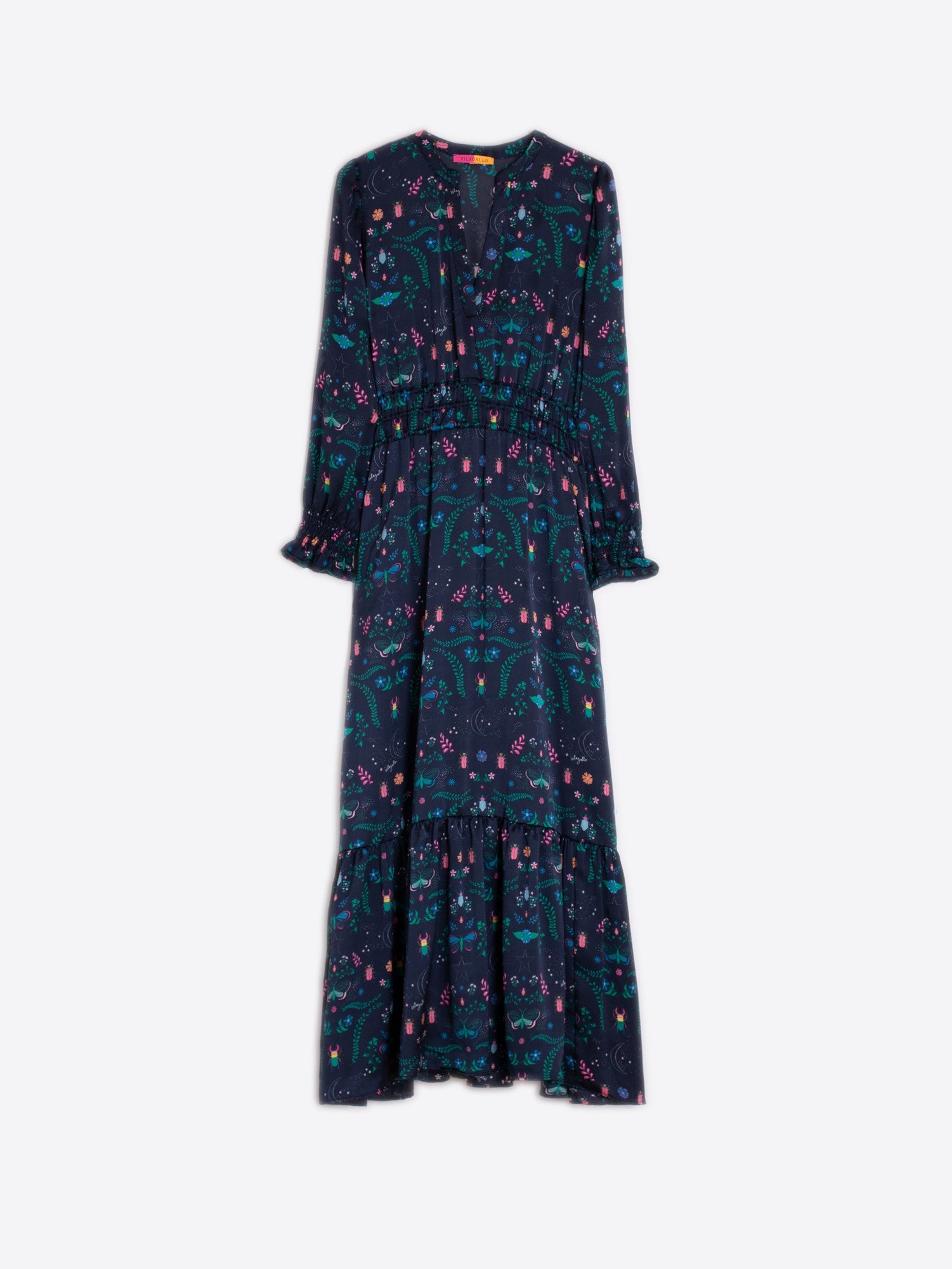 Cleo Dress - Navy Insect Print