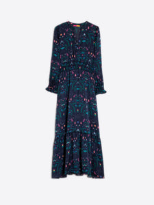 Cleo Dress - Navy Insect Print