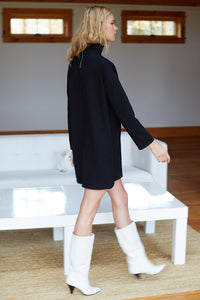 Edie Turtleneck Dress - Black Ponte