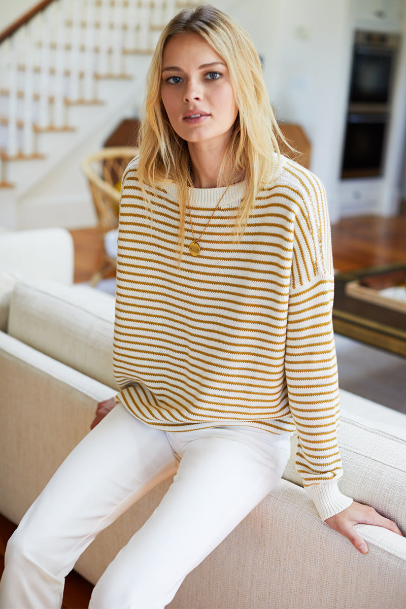 Carolyn Sweater - Marigold Stripe Organic