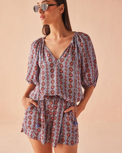 Isla Blouse - Omari Hibiscus