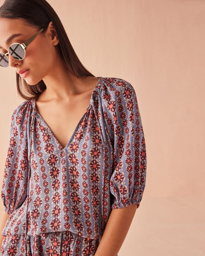 Isla Blouse - Omari Hibiscus