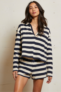 Liz Stripe - Natural/Navy