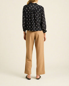 Yvonne Blouse - Black Polka Dots