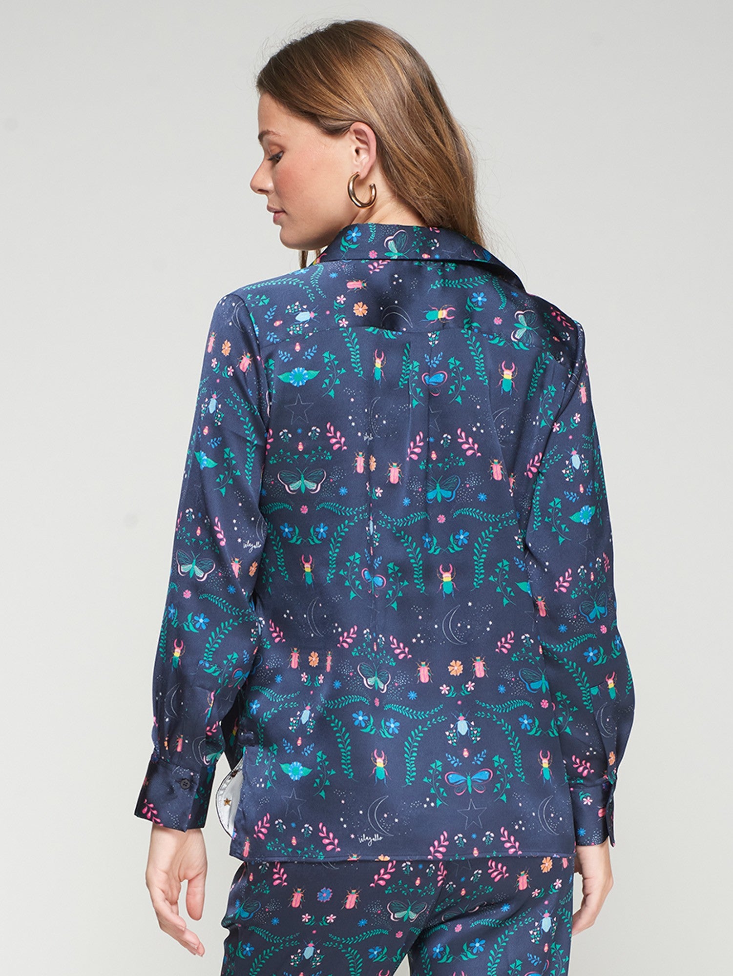 Isa Shirt - Navy Insect Print