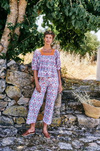 Disco Pants - Geranium Print