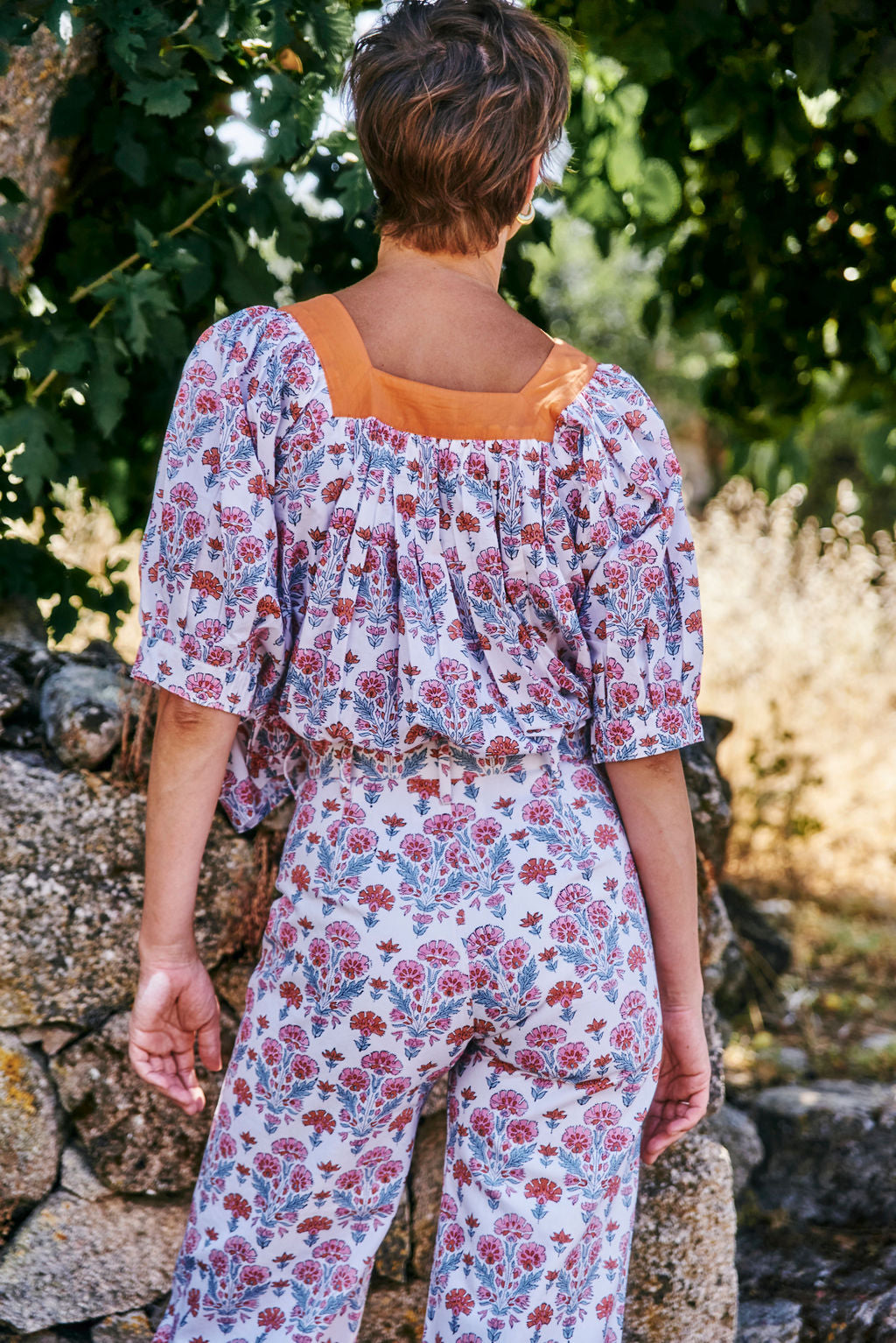 Disco Pants - Geranium Print