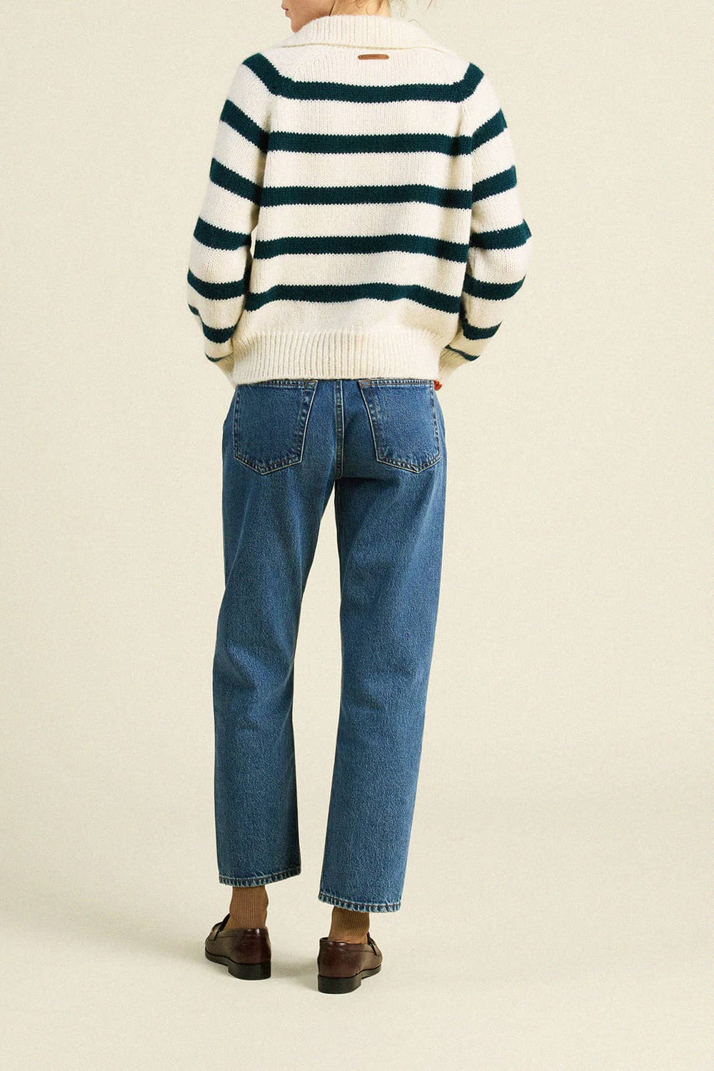 Juneau Sweater - Teal Stripe