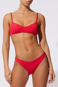 The Rachel Ribbed Bottom - Ruby Red