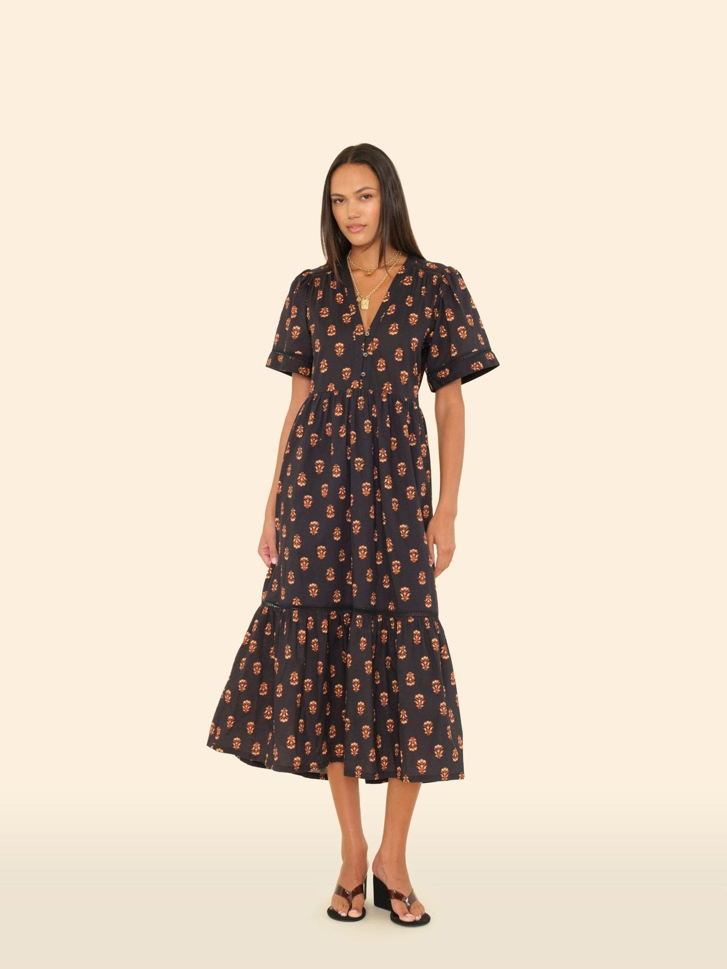 Goldin Dress - Wheat Stamp