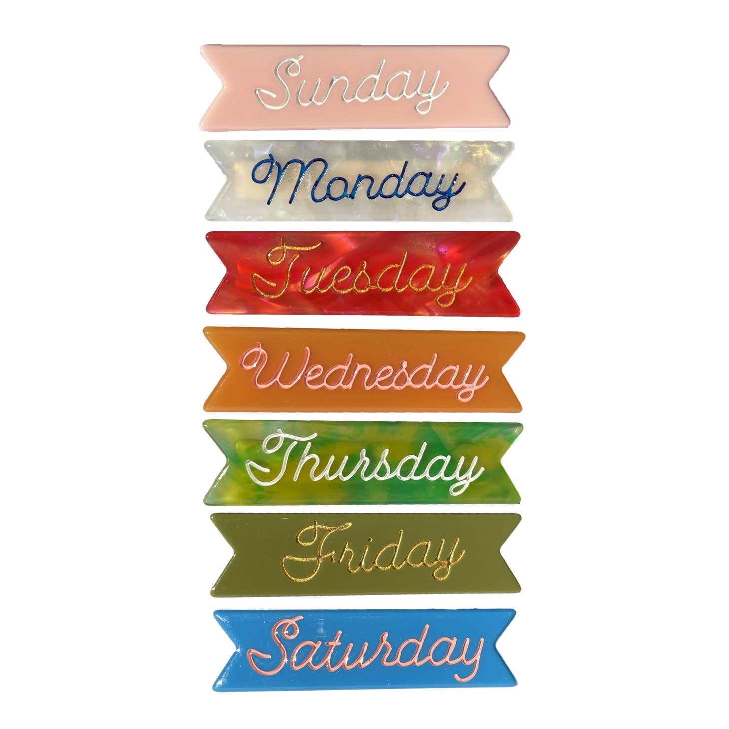 Days of the Week Hair Clips