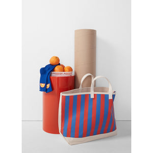The All Over Striped Tote - Royal/Poppy