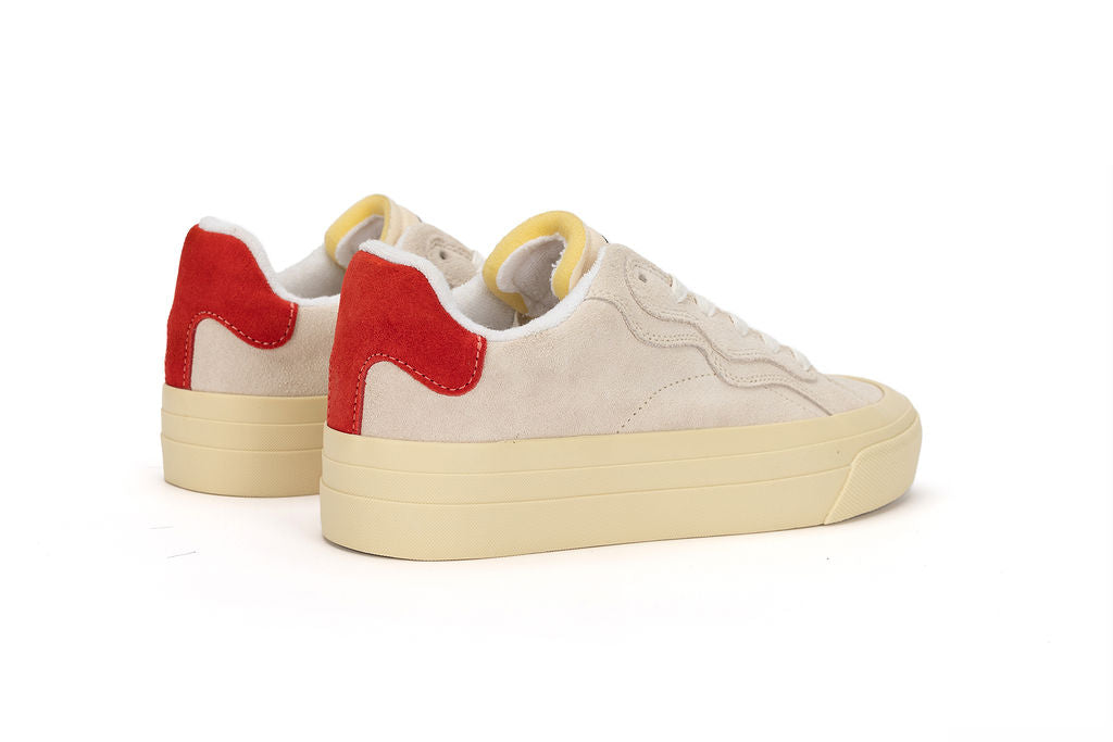 No Name - Suede Off White Red